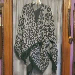 Harve Bernard Animal/Stripped Reversible Shall/Poncho